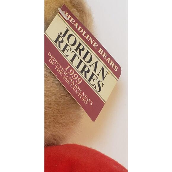 Vintage Collectible 1999 Headline Teddy Bear Jordan Retires W/ Original Tag - Picture 4 of 9